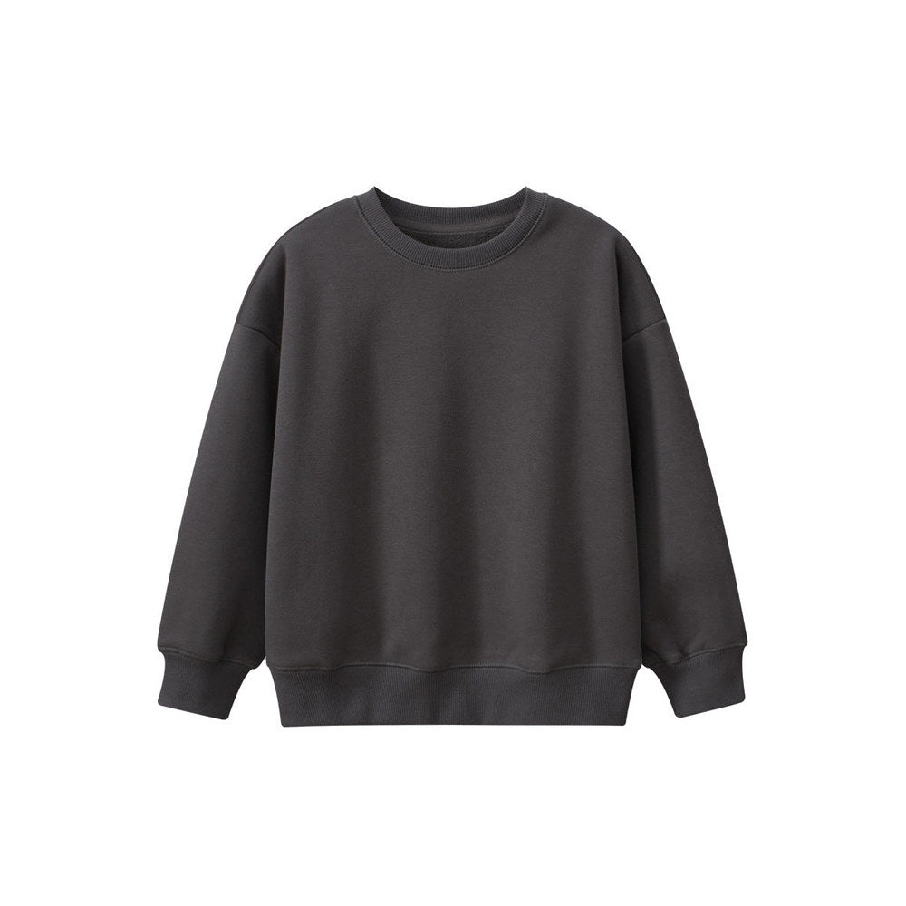 MyKids-USA® Baby Kids Plain Solid Color Crew Neck Long Sleeves Warm Cozy Pullover