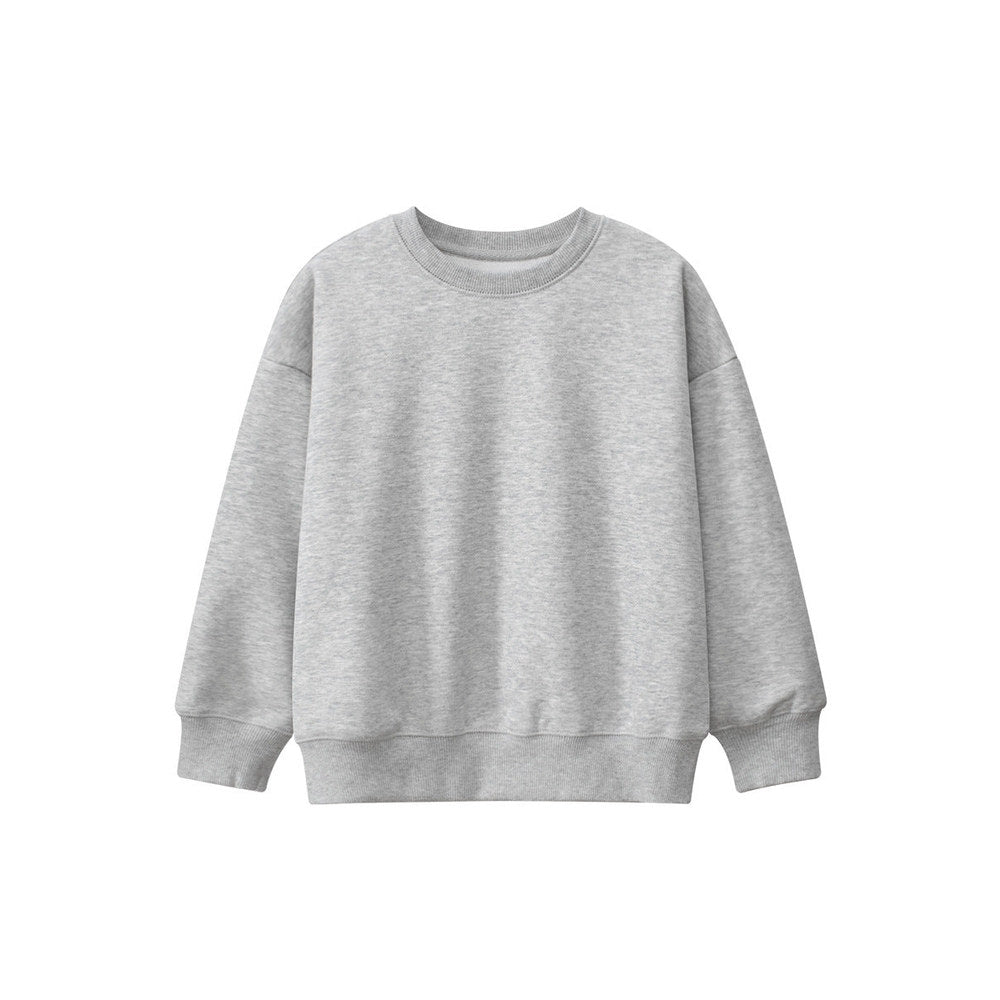 MyKids-USA® Baby Kids Plain Solid Color Crew Neck Long Sleeves Warm Cozy Pullover