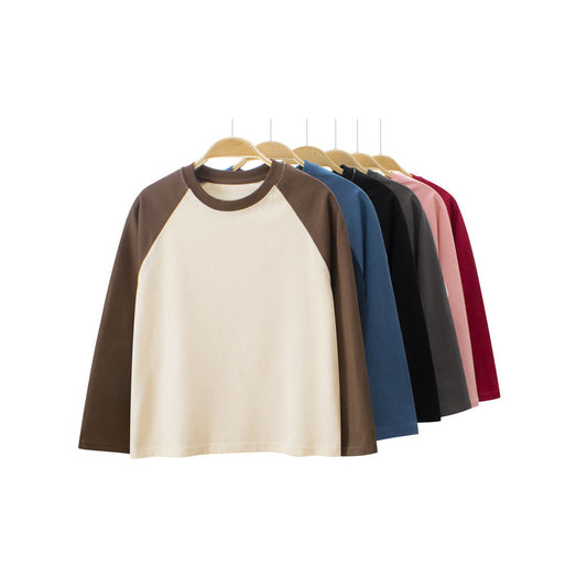MyKids-USA® Baby Kids Color Patchwork Crew Neck Long Sleeves Casual Top