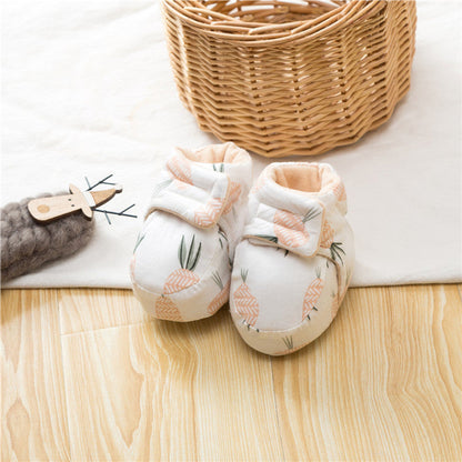 MyKids-USA® Baby Animals Cartoon Print Fleece-lined Cotton Shoes