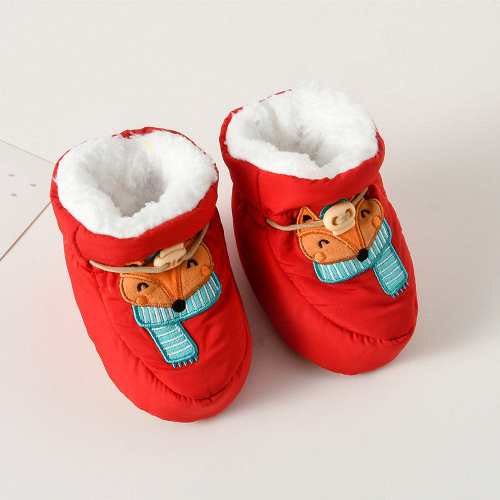MyKids-USA® Baby Animals Cartoon Pattern Anti-slip Fleece-lined Toddler Cotton Shoes
