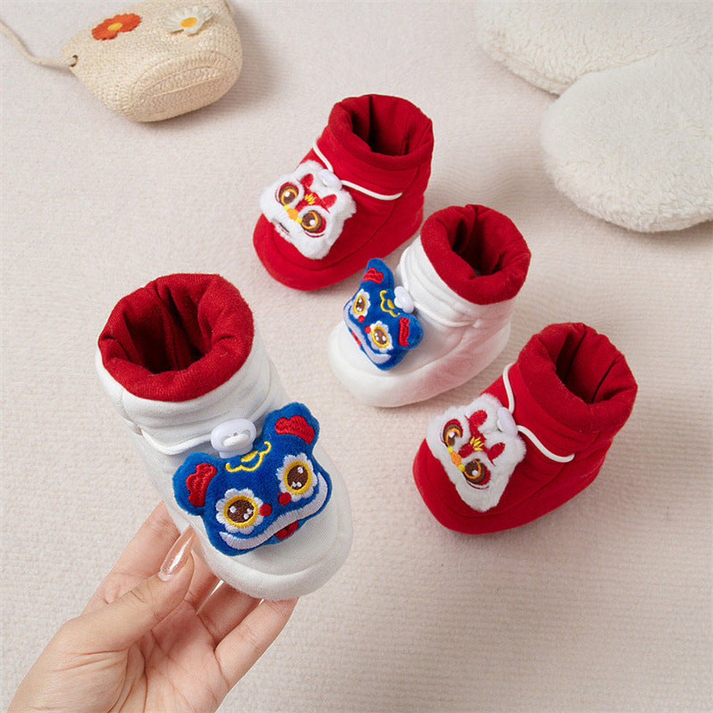 MyKids-USA® Baby Animals Cartoon Pattern Thicken Cotton-padded Fleece-lined Warm Shoes