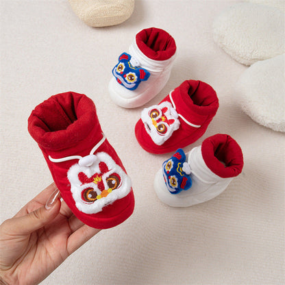 MyKids-USA® Baby Animals Cartoon Pattern Thicken Cotton-padded Fleece-lined Warm Shoes