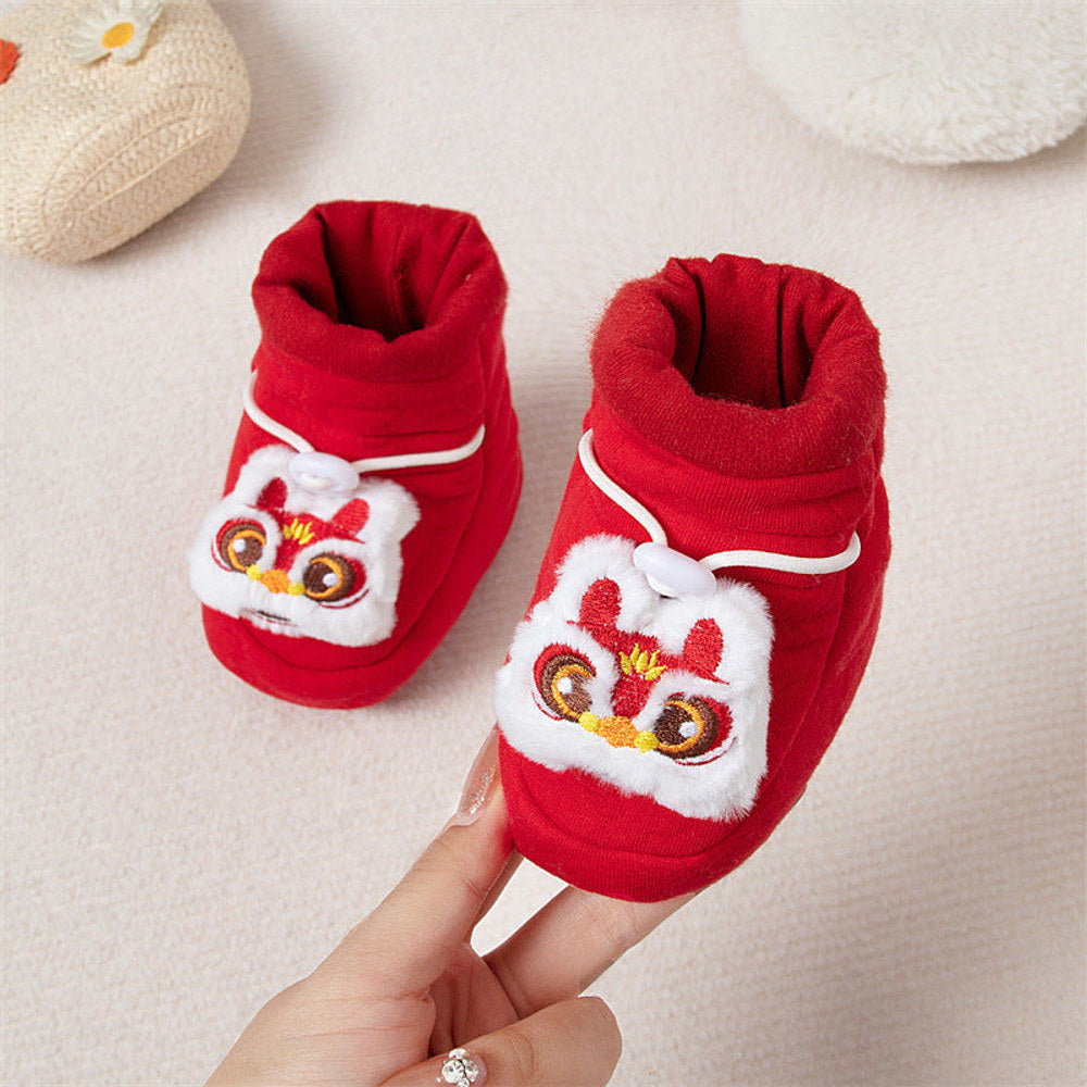 MyKids-USA® Baby Animals Cartoon Pattern Thicken Cotton-padded Fleece-lined Warm Shoes
