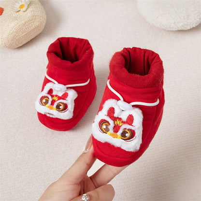 MyKids-USA® Baby Animals Cartoon Pattern Thicken Cotton-padded Fleece-lined Warm Shoes