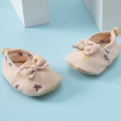 MyKids-USA® Baby Simple Cartoon Print Soft Sole Anti-slip Shoes with Cotton Fabric