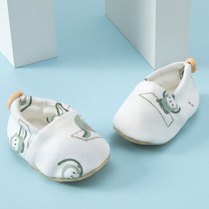 MyKids-USA® Baby Simple Cartoon Print Soft Sole Anti-slip Shoes with Cotton Fabric