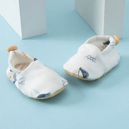 MyKids-USA® Baby Simple Cartoon Print Soft Sole Anti-slip Shoes with Cotton Fabric