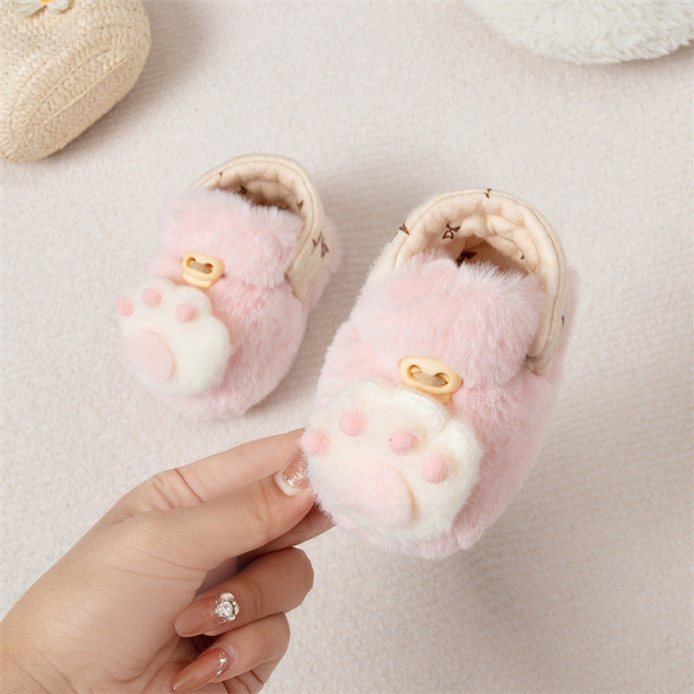 MyKids-USA® Baby Animals Cartoon Pattern Anti-slip Fleece-lined Toddler Cotton Shoes