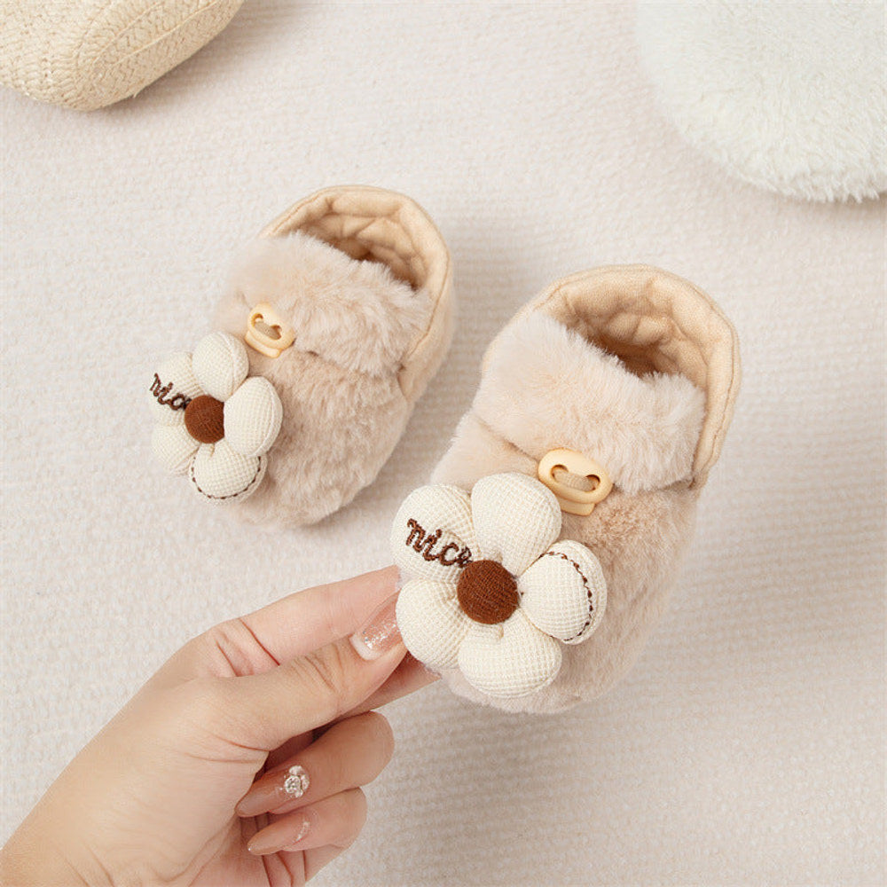 MyKids-USA® Baby Animals Cartoon Pattern Anti-slip Fleece-lined Toddler Cotton Shoes