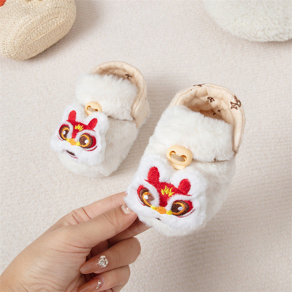MyKids-USA® Baby Animals Cartoon Pattern Anti-slip Fleece-lined Toddler Cotton Shoes