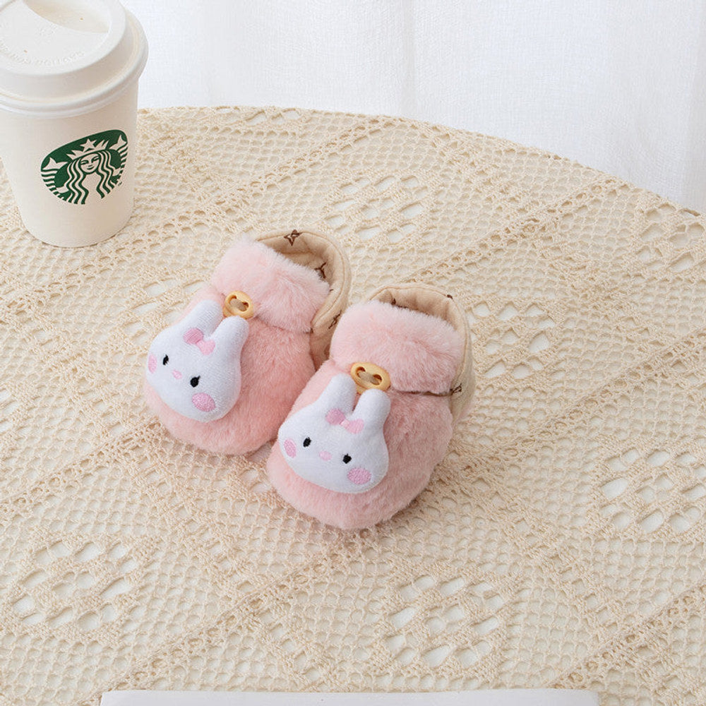 MyKids-USA® Baby Animals Cartoon Pattern Anti-slip Fleece-lined Toddler Cotton Shoes