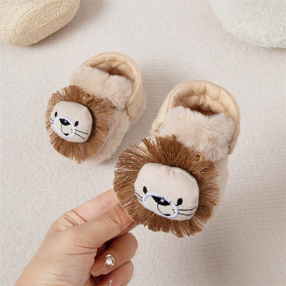 MyKids-USA® Baby Animals Cartoon Pattern Anti-slip Fleece-lined Toddler Cotton Shoes