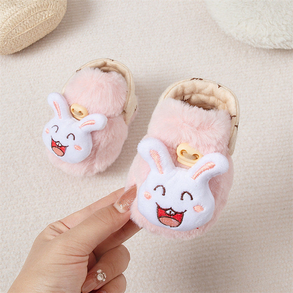 MyKids-USA® Baby Animals Cartoon Pattern Anti-slip Fleece-lined Toddler Cotton Shoes