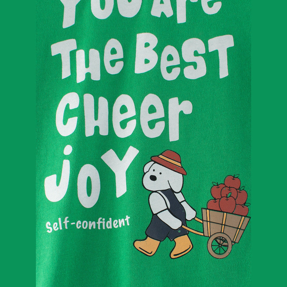 MyKids-USA® Kids Girls Cartoon Print Crew Neck Striped Long Sleeves Color Patchwork Top