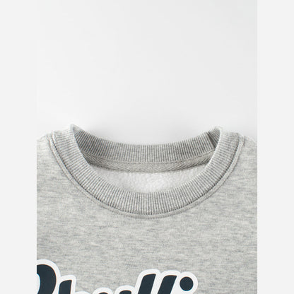 MyKids-USA® Baby Kids Letters Printed Pattern Crew Neck Long Sleeves Warm Cozy Pullover