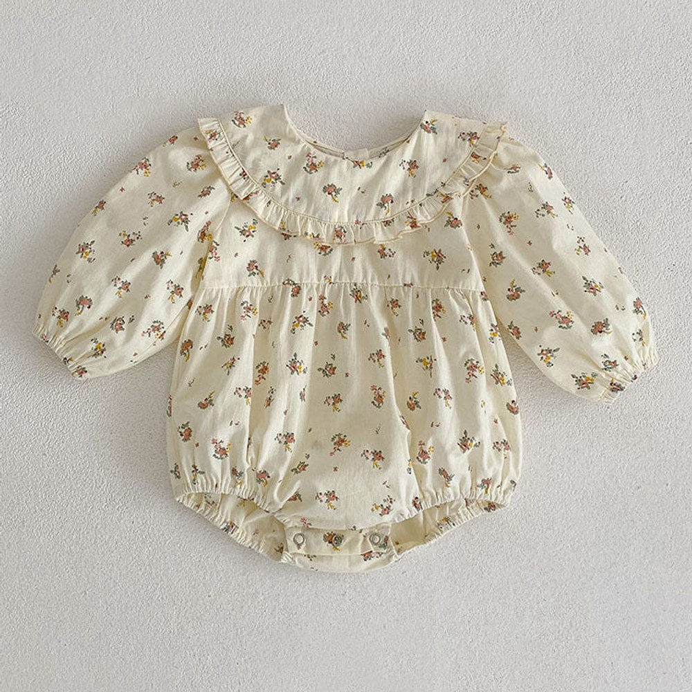 MyKids-USA® Baby Girls French-style Floral Long-sleeved bodysuit or Dress – Princess Sister Matching