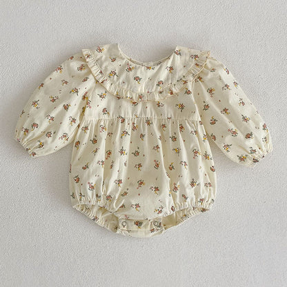 MyKids-USA® Baby Girls French-style Floral Long-sleeved bodysuit or Dress – Princess Sister Matching