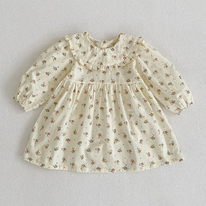 MyKids-USA® Baby Girls French-style Floral Long-sleeved bodysuit or Dress – Princess Sister Matching