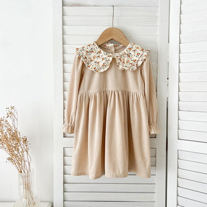 MyKids-USA® Baby Girls French-style Floral Collar Long-sleeved bodysuit or Dress – Princess Sister Matching