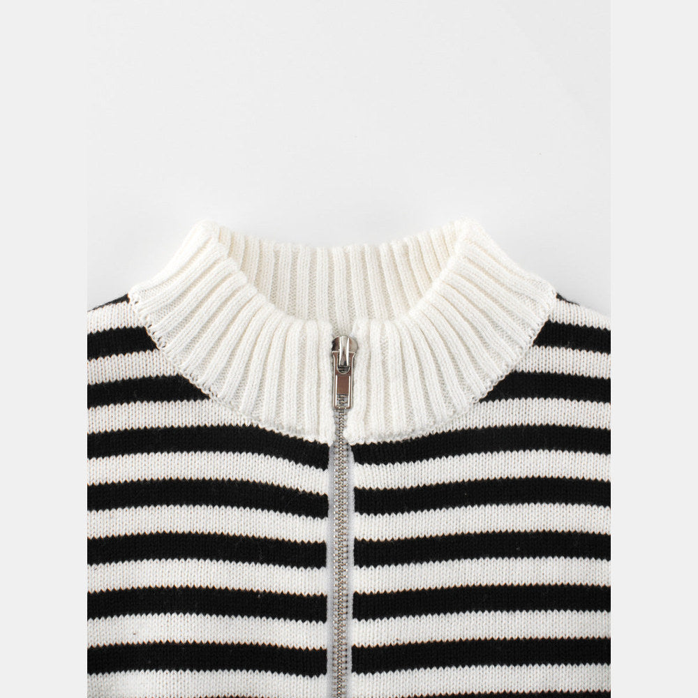 MyKids-USA® European and American Style Boys’ Outerwear: Striped Long Sleeves Single Breasted Knitted Coat for Children