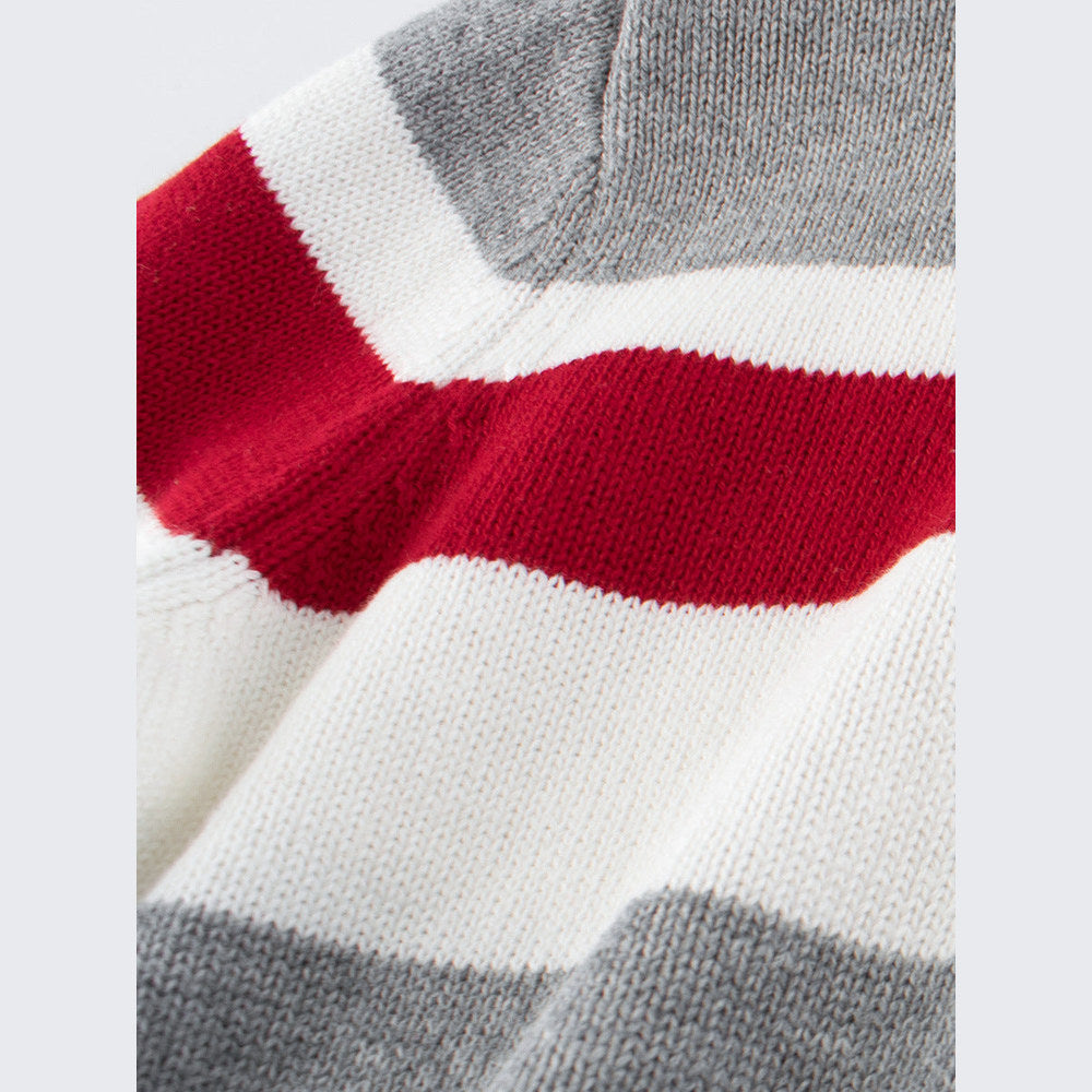 MyKids-USA® European and American Style Boys’ Outerwear: Striped Long Sleeves Single Breasted Knitted Coat for Children