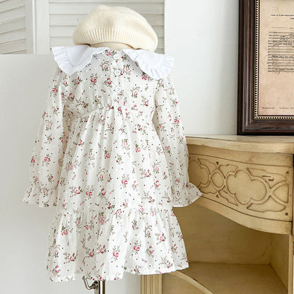 MyKids-USA® Baby Girls French-style Floral Long-sleeved bodysuit or Dress – Princess Sister Matching