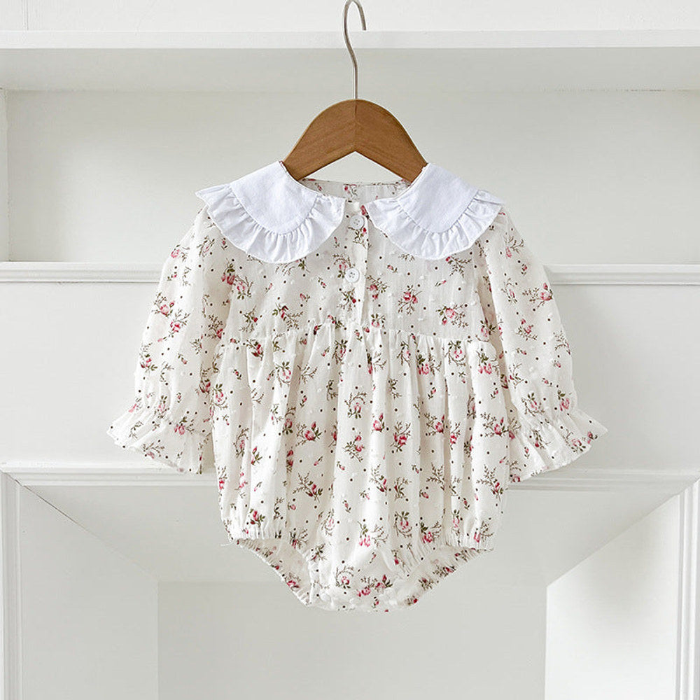 MyKids-USA® Baby Girls French-style Floral Long-sleeved bodysuit or Dress – Princess Sister Matching
