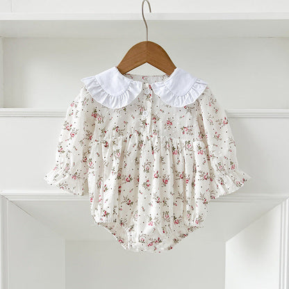 MyKids-USA® Baby Girls French-style Floral Long-sleeved bodysuit or Dress – Princess Sister Matching