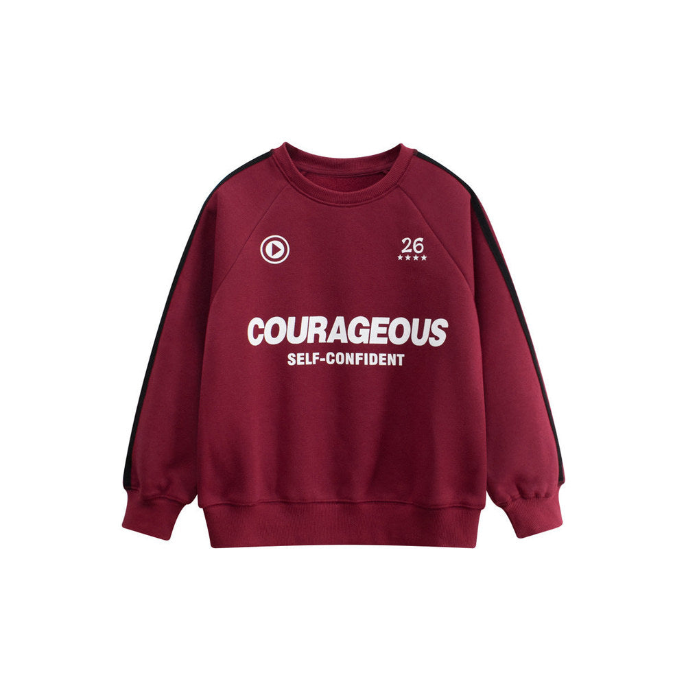 MyKids-USA® Fleece-lined Pullover Hoodie with Letter Design for Big Boys