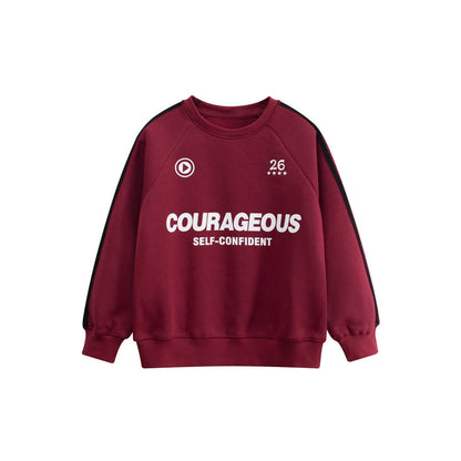 MyKids-USA® Fleece-lined Pullover Hoodie with Letter Design for Big Boys