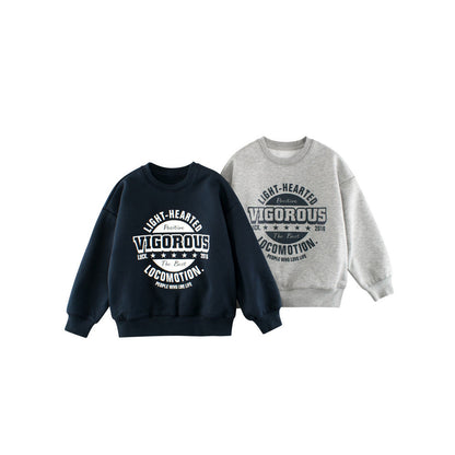 MyKids-USA® Fleece-lined Pullover Hoodie with Letter Design for Big Boys