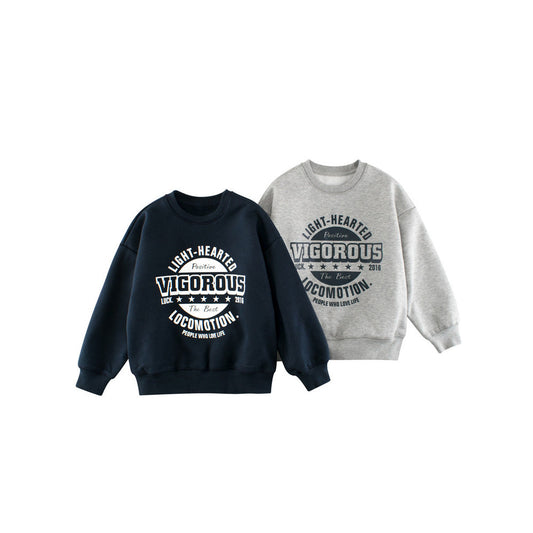 MyKids-USA® Fleece-lined Pullover Hoodie with Letter Design for Big Boys
