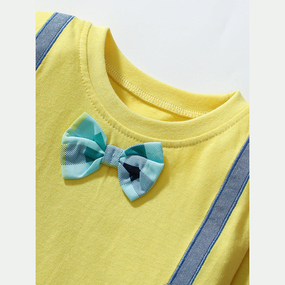 MyKids-USA® Kids’ Strap Cartoon Pattern Short Sleeves T-shirt in European and American Style