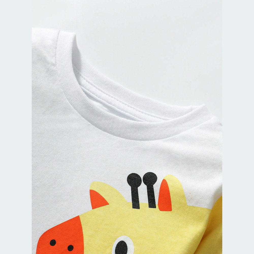 MyKids-USA® Kids’ Animals Cartoon Pattern Short Sleeves T-shirt in European and American Style