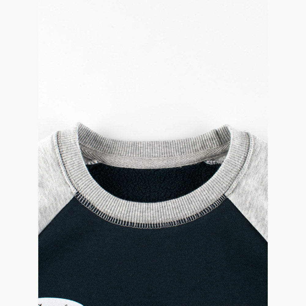 MyKids-USA® Kids Letters Printed Pattern Crew Neck Long Sleeves Warm Cozy Pullover