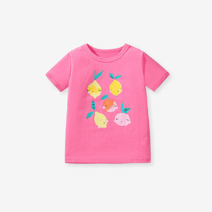 MyKids-USA® Kids’ Fruits Cartoon Pattern Short Sleeves T-shirt in European and American Style