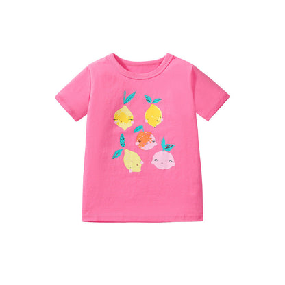 MyKids-USA® Kids’ Fruits Cartoon Pattern Short Sleeves T-shirt in European and American Style