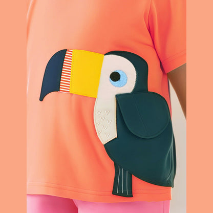 MyKids-USA® Kids’ Birds Cartoon Pattern Short Sleeves T-shirt in European and American Style