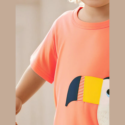 MyKids-USA® Kids’ Birds Cartoon Pattern Short Sleeves T-shirt in European and American Style