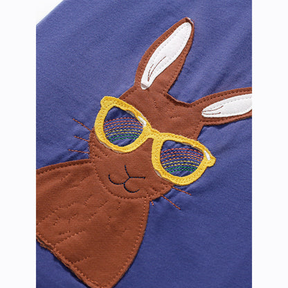 MyKids-USA® Kids’ Rabbits Cartoon Pattern Short Sleeves T-shirt in European and American Style for