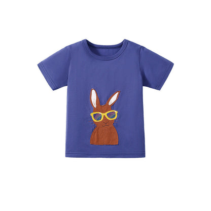 MyKids-USA® Kids’ Rabbits Cartoon Pattern Short Sleeves T-shirt in European and American Style for