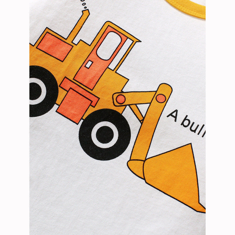 MyKids-USA® Boys’ Vehicles Cartoon Pattern Short Sleeves T-shirt in European and American Style for