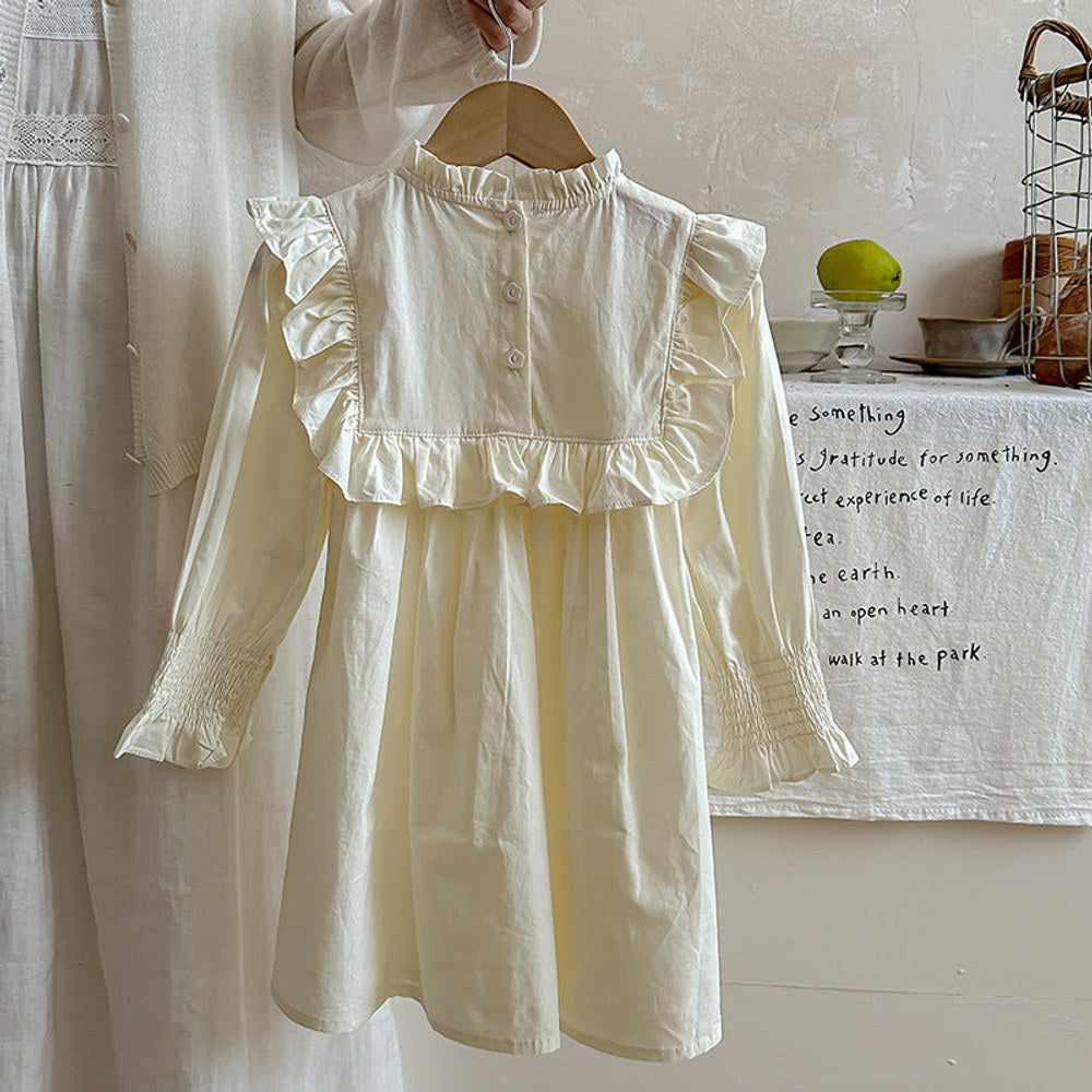 MyKids-USA® Vintage Embroidered Pattern Long-sleeved Dress for Stylish Girls