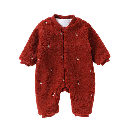 MyKids-USA® Unisex Baby’s Warm Fleece-lined Starlight Pattern Rompers