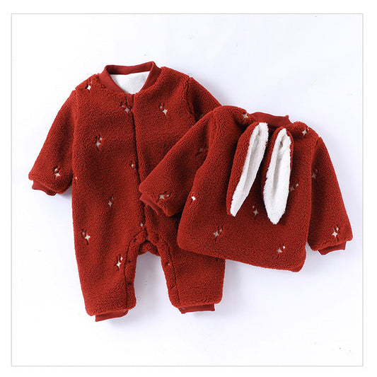 MyKids-USA® Unisex Baby’s Warm Fleece-lined Starlight Pattern Rompers