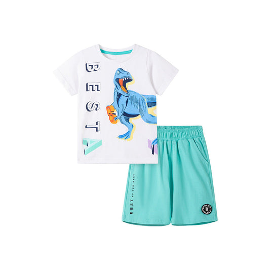 MyKids-USA® Baby Kids Dinosaur Cartoon Pattern T-shirt and Shorts Clothing Set for Boys