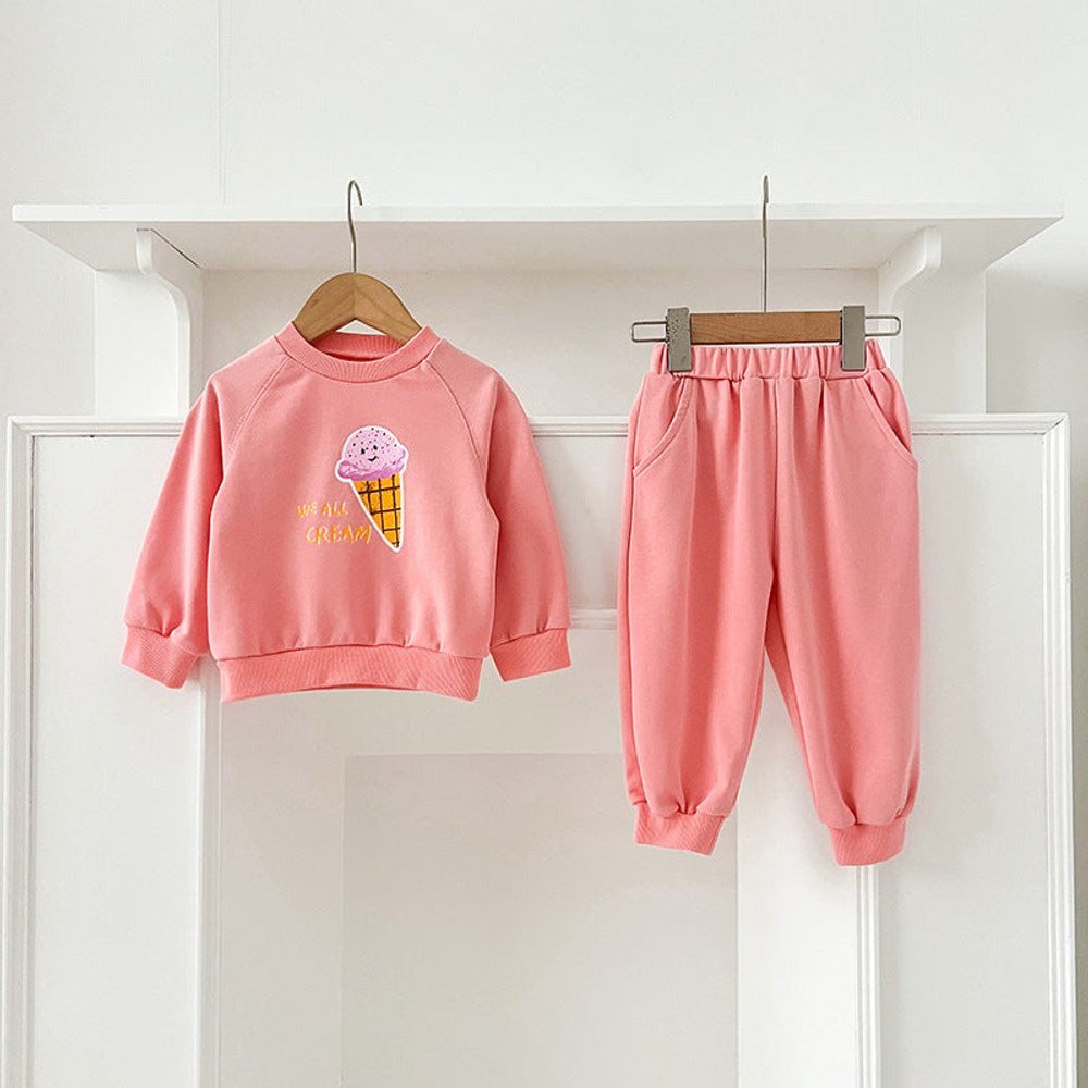 MyKids-USA® Kids Unisex Cute Cartoon Pattern Long Sleeves Top Pullover and Pants clothing Set