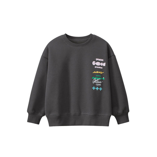 MyKids-USA® Kids Letters Printed Pattern Crew Neck Long Sleeves Warm Cozy Pullover