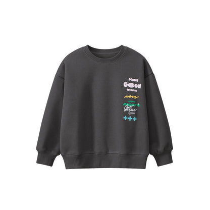 MyKids-USA® Kids Letters Printed Pattern Crew Neck Long Sleeves Warm Cozy Pullover
